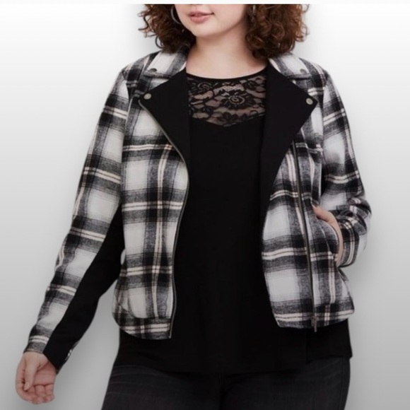 Torrid plaid Moto jacket - Picture 1 of 5